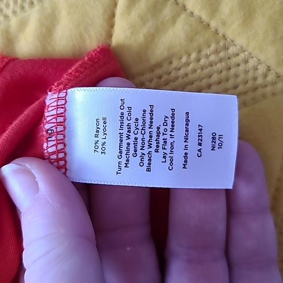 Talbots Soft Coral Orange/Red Top Cowl Neck Stretch 3/4 Sleeve Shirt L/Large - Picture 4 of 6